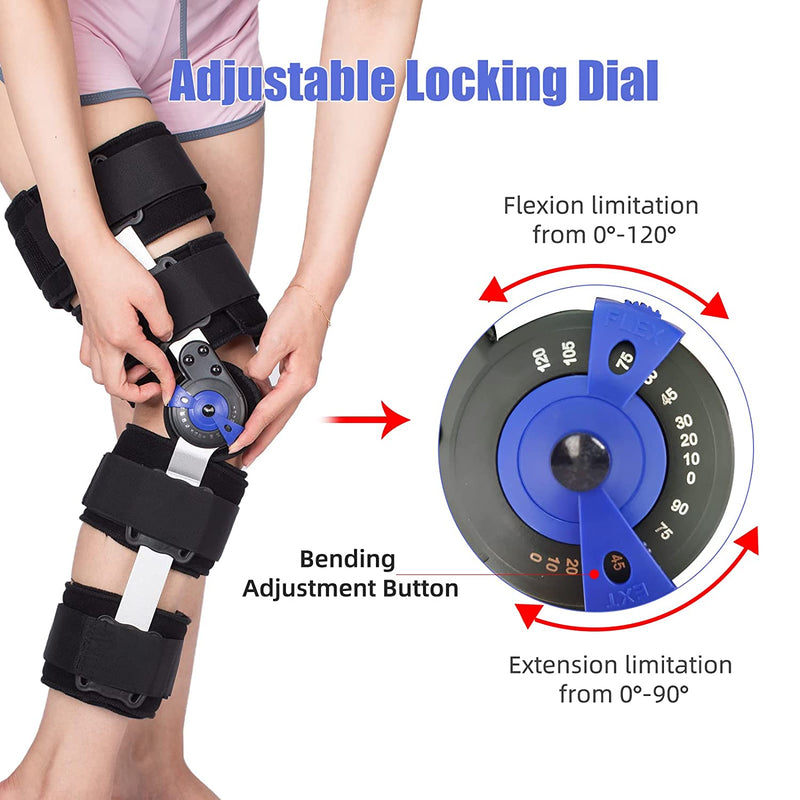 Adjustable Hinged Knee Leg Brace Support For Arthritis Relief Joint Pain Meniscus Tear Post Surgery Universal Left Right Legs