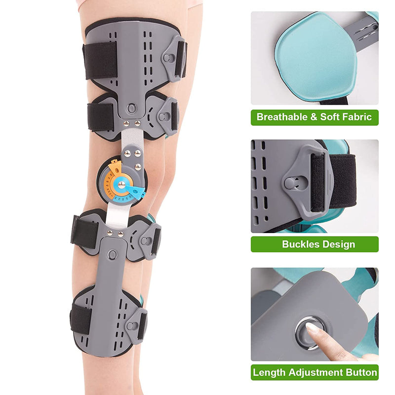 Hinged Knee Brace ROM Knee Immobilizer Brace Leg Braces Orthopedic Patella Knee Brace Knee Immobilizer Brace Support Orthosis