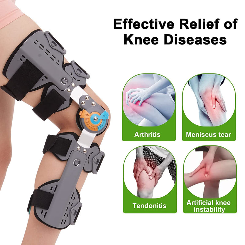 Hinged Knee Brace ROM Knee Immobilizer Brace Leg Braces Orthopedic Patella Knee Brace Knee Immobilizer Brace Support Orthosis