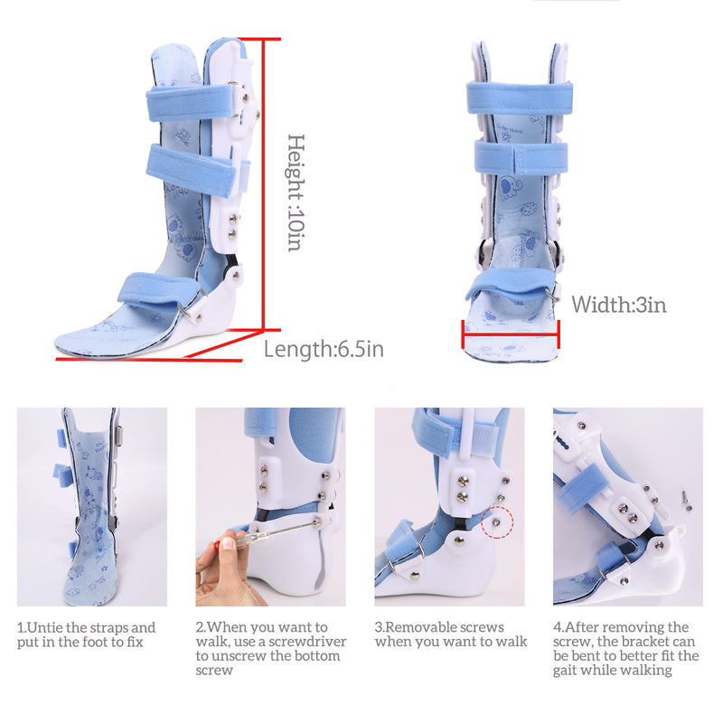 Adjustable Children Foot Support Ankle Brace Foot Drop Corrector Ankle Joint Varus Valgus Calf Fracture Fixer