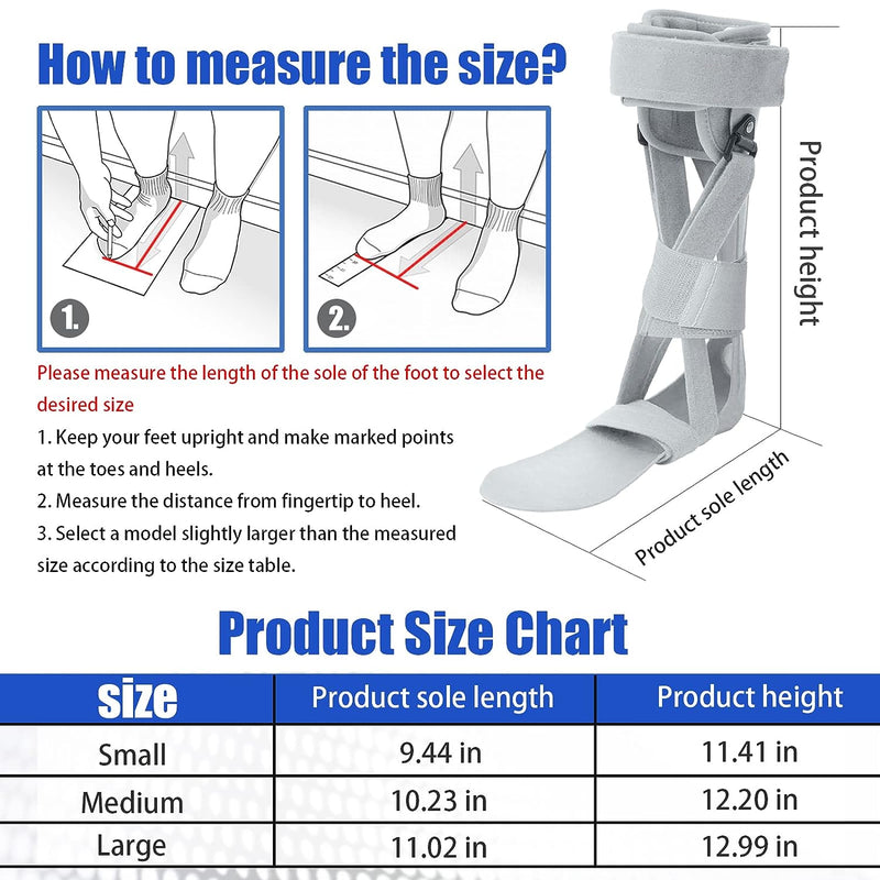 Afo Foot Drop Brace Splint Ankle Foot Orthosis Walking with Shoes or Sleeping for Stroke Hemiplegia